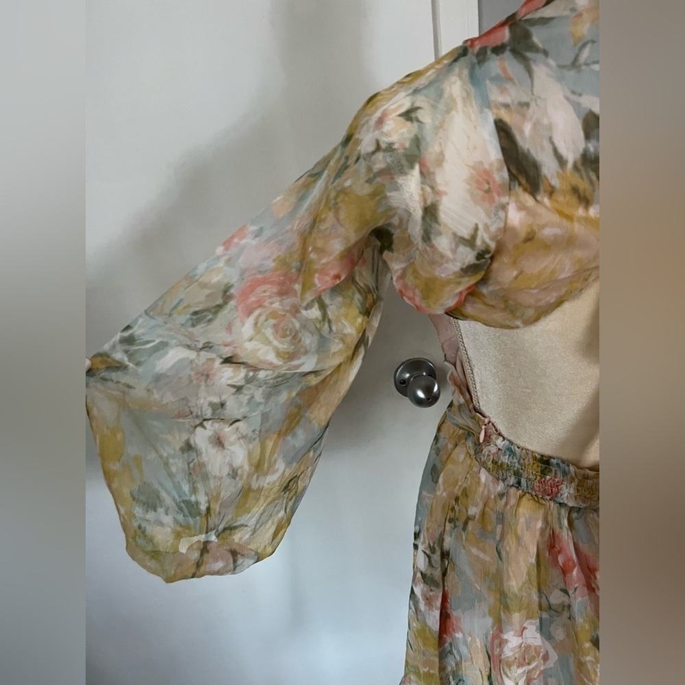 NWT All About May Woman’s Pastel Sheer Lightweight Boho Polyester Dress Size 6 - Picture 10 of 16
